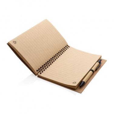 Logo trade corporate gifts image of: Cork spiral notebook with pen