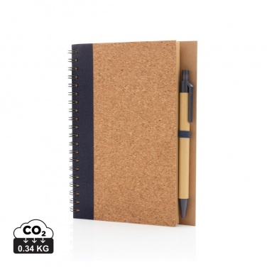 Logotrade corporate gift image of: Cork spiral notebook with pen