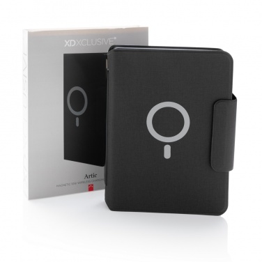 Logo trade corporate gifts picture of: Artic Magnetic 10W wireless charging A5 notebook