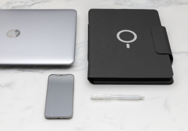 Logo trade promotional items image of: Artic Magnetic 10W wireless charging A4 portfolio
