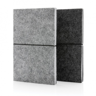 Logo trade advertising product photo of: GRS certified recycled felt A5 softcover notebook