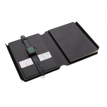 Logotrade promotional items photo of: Swiss Peak RCS rePU notebook with 2-in-1 wireless charger
