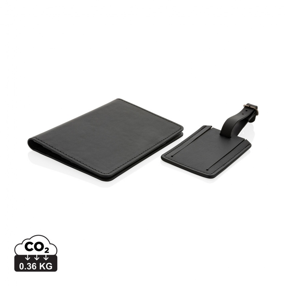 Logo trade corporate gift photo of: Swiss Peak GRS recycled PU travel gift set