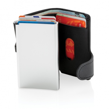 Logo trade promotional giveaway photo of: Standard aluminium RFID cardholder with PU wallet