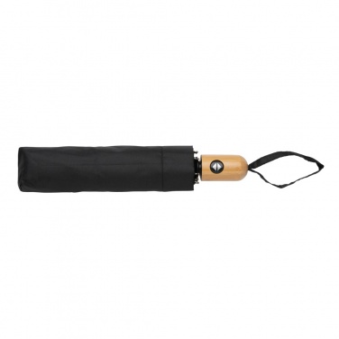 Logo trade promotional gifts picture of: 21" Impact AWARE™ RPET 190T bamboo auto open/close umbrella