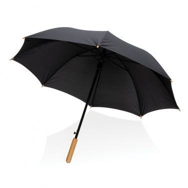 Logotrade advertising products photo of: 23" Impact AWARE™ RPET 190T auto open bamboo umbrella