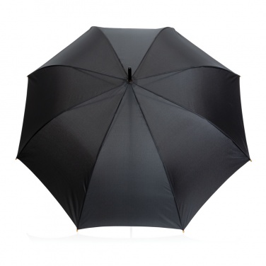 Logo trade promotional giveaway photo of: 27" Impact AWARE™ RPET 190T auto open bamboo umbrella
