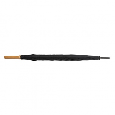 Logo trade corporate gift photo of: 27" Impact AWARE™ RPET 190T auto open bamboo umbrella