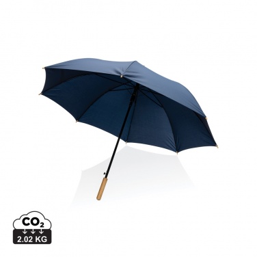 Logotrade advertising product image of: 27" Impact AWARE™ RPET 190T auto open bamboo umbrella