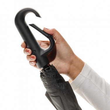 Logo trade promotional products image of: Yara 21" AWARE™ RPET solid colour umbrella with carabiner