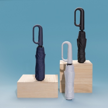 Logo trade advertising products picture of: Yara 21" AWARE™ RPET solid colour umbrella with carabiner