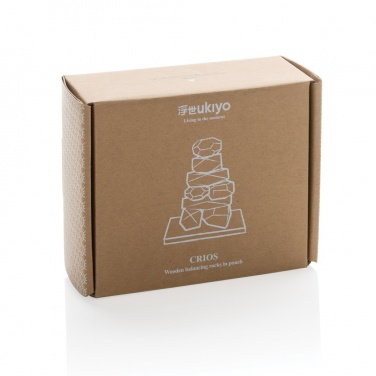 Logo trade promotional gift photo of: Ukiyo Crios wooden balancing rocks in pouch
