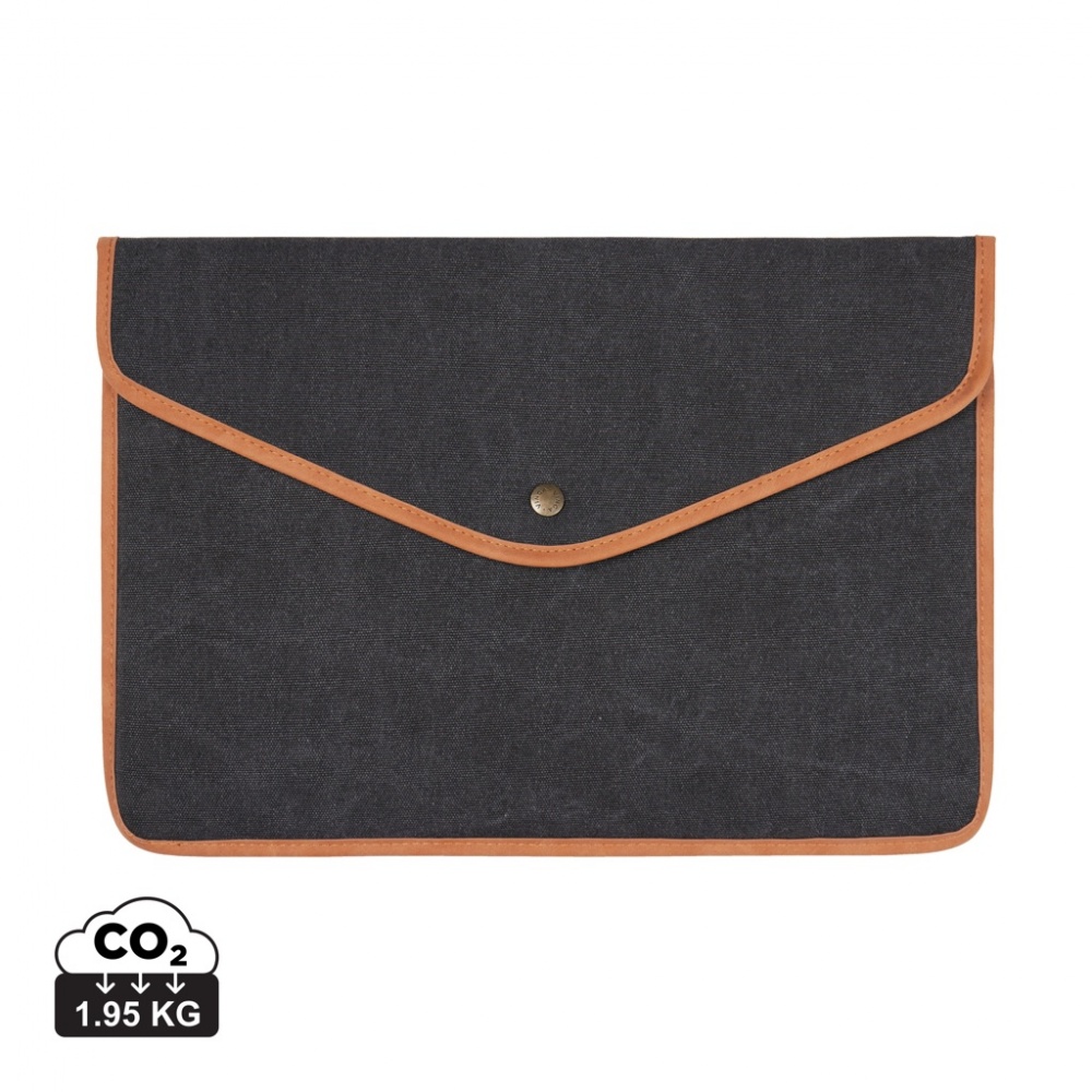 Logo trade promotional items image of: VINGA Bosler GRS recycled canvas 16" laptop sleeve