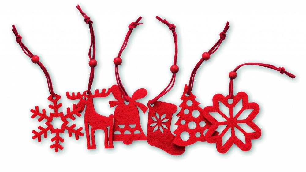 Logotrade promotional item picture of: Set of 6 felt tree hangers