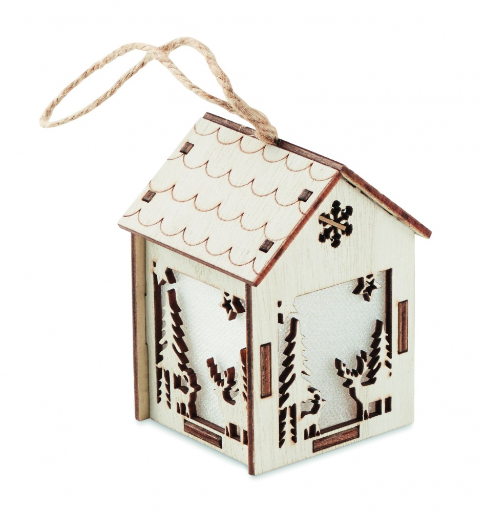 Logo trade advertising products image of: MDF house with light