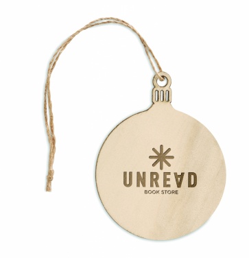 Logo trade advertising products picture of: Wooden Tree bauble hanger