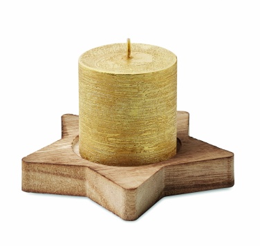 Logo trade promotional items image of: Candle on star wooden base