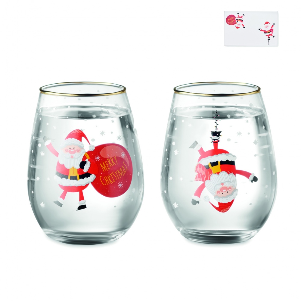 Logo trade promotional products image of: Set of 2 Christmas glasses