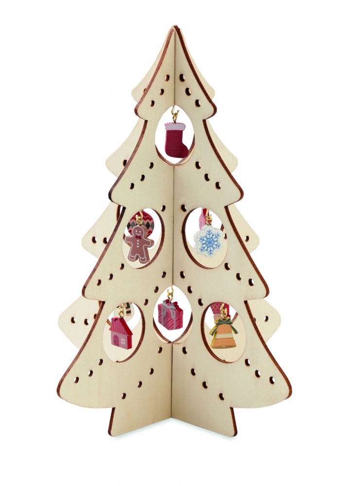 Logo trade promotional gifts picture of: Wooden Xmas tree decoration