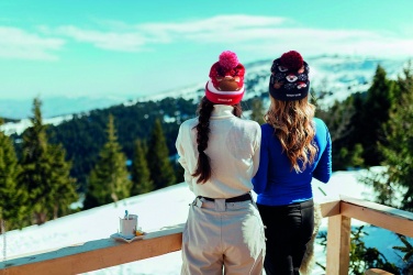 Logo trade business gift photo of: Christmas knitted beanie LED