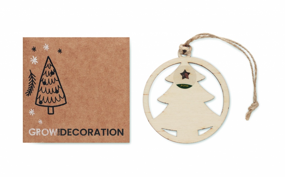 Logo trade promotional giveaways image of: Wooden tree shape hanger