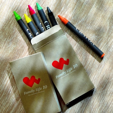 Logo trade promotional merchandise picture of: Carton of 6 wax crayons