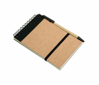 Logo trade promotional merchandise photo of: A6 recycled notepad with pen