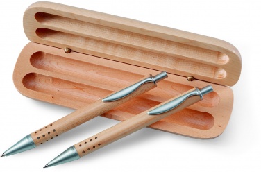Logo trade promotional item photo of: Pen gift set in wooden box