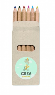 Logo trade business gift photo of: 6 coloured pencils in box