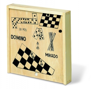 Logo trade promotional giveaways image of: 4 games in wooden box