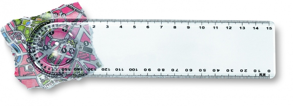 Logo trade advertising product photo of: Ruler with magnifier