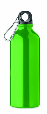 Logotrade promotional gift image of: 500 ml single-walled water bottle made of recycled aluminum with a carabiner