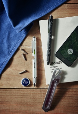 Logo trade promotional merchandise picture of: Spirit level pen with ruler