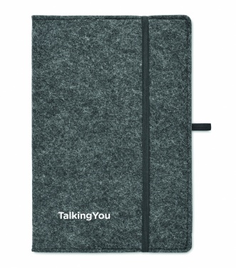 Logo trade promotional item photo of: A5 notebook RPET felt