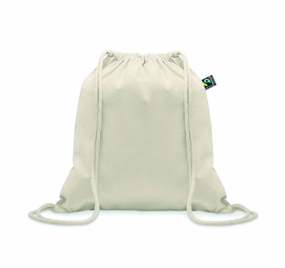 Logo trade promotional items image of: Drawstring bag Fairtrade