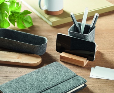 Logo trade corporate gift photo of: RPET felt pen pot phone stand