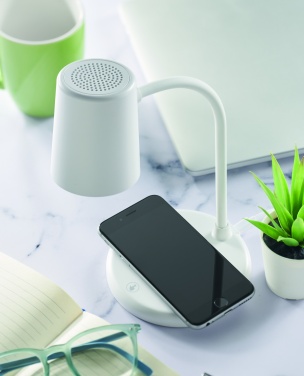 Logo trade corporate gifts image of: Wireless charger, lamp speaker