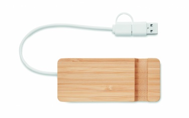 Logotrade advertising product image of: Bamboo USB 4 ports hub