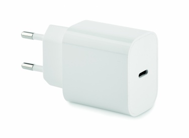 Logo trade promotional products picture of: 20W 2 port USB charger EU plug