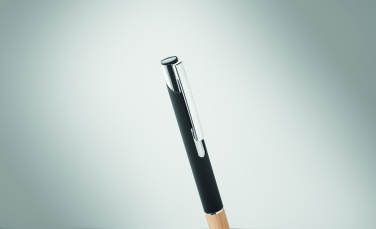 Logotrade promotional product image of: Ballpoint pen made of aluminum with a bamboo grip