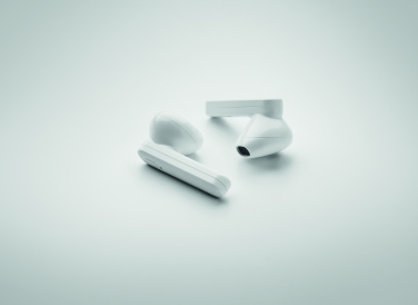 Logo trade business gifts image of: TWS earbuds with solar charger