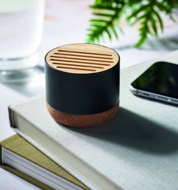 Logo trade promotional giveaway photo of: Cork and aluminium speaker
