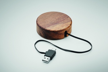 Logotrade advertising product image of: Wireless charger in acacia 15W