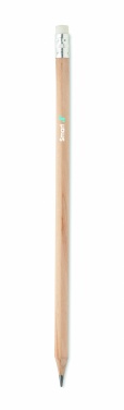 Logo trade business gift photo of: Natural pencil with eraser