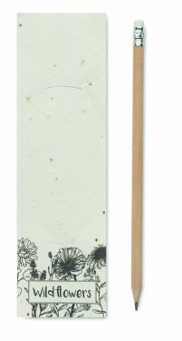 Logo trade advertising products picture of: Natural pencil in seeded pouch