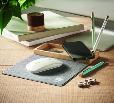 Logo trade corporate gifts picture of: Wireless charger in bamboo 15W