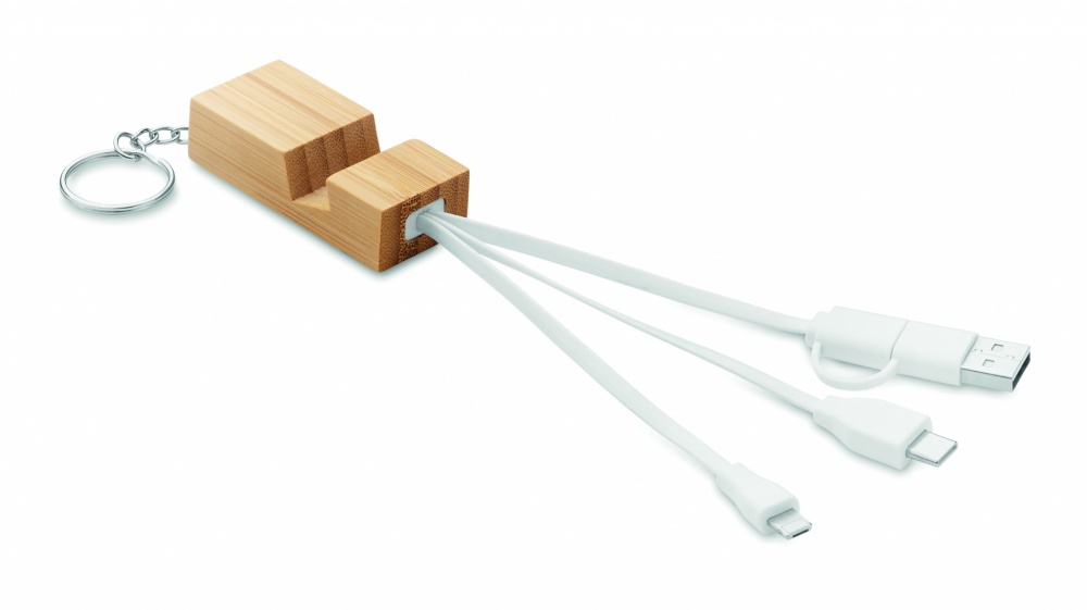 Logotrade promotional merchandise picture of: Bamboo key ring and stand Salo