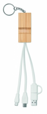 Logo trade promotional gifts image of: Bamboo key ring and stand Salo