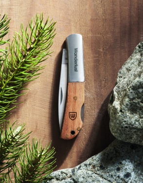 Logo trade promotional merchandise image of: Foldable knife in acacia wood
