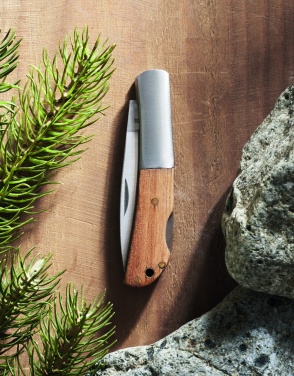 Logo trade corporate gift photo of: Foldable knife in acacia wood